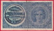 1 koruna b.l.1938/1940 A 045-ruční přetisk