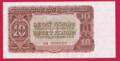 10 Kčs 1953 NR -český číslovač - Nízký číslovač