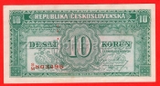 10 Kčs b.l. 1945 SM