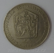 2 koruna 1977 - Trojúhelník u letopočtu