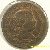 Španělsko - 5 centimos 1867 OM