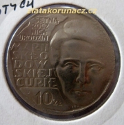 Polsko - 10 zlotych 1967 - Sklodowska-Curie