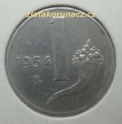 Itálie - 1 lira 1954 R
