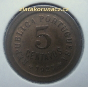 Portugalsko - 5 centavos 1927