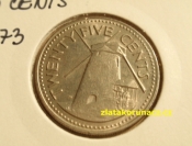 Barbados - 25 Cents 1973