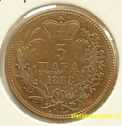 Srbsko - 5 para 1868