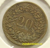 Švýcarsko - 20 rappen 1850 BB