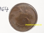 Holandsko - 5 cent 1964