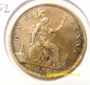 Anglie - 1 penny 1862