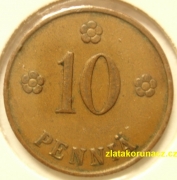 Finsko - 10 penniä 1929