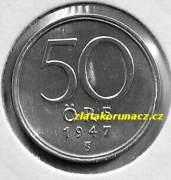 Švédsko - 50 óre 1947 TS