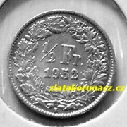 Švýcarsko - 1/2 frank 1952 B