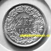 Švýcarsko - 1/2 frank 1964 B