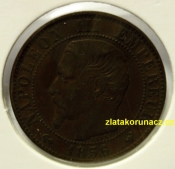 Francie - 5 centimes 1856 W