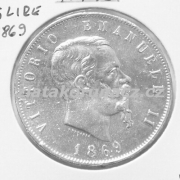 Itálie - 5 lire 1869 M/BN