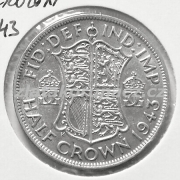 Anglie - 1/2 crown 1943