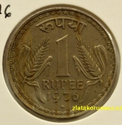 Indie - 1 rupee 1976 tečka