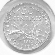 Francie - 50 centimes 1919