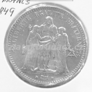 Francie - 5 frank 1849  A
