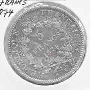 Francie - 5 frank 1874 K