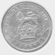 Anglie - 6 pence 1916