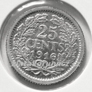 Holandsko - 25 cents 1916