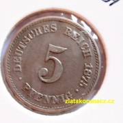 Německo - 5 Reich Pfennig 1875 A