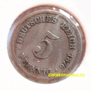 Německo - 5 Reich Pfennig 1876 B