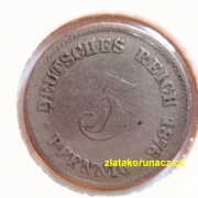 Německo - 5 Reich Pfennig 1876 D