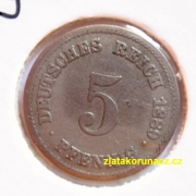 Německo - 5 Reich Pfennig 1889 G