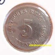 Německo - 5 Reich Pfennig 1890 A