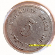 Německo - 5 Reich Pfennig 1891 A