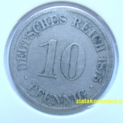 Německo - 10 Reich Pfennig 1875 D