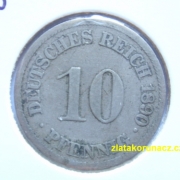 Německo - 10 Reich Pfennig 1890 J