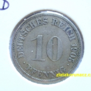 Německo - 10 Reich Pfennig 1905 D