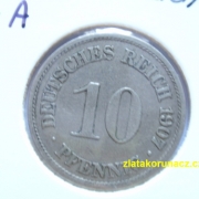 Německo - 10 Reich Pfennig 1907 A