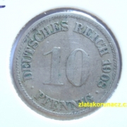 Německo - 10 Reich Pfennig 1908 F