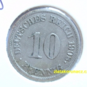 Německo - 10 Reich Pfennig 1908 J
