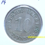 Německo - 10 Reich Pfennig 1910 A
