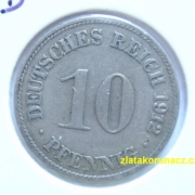 Německo - 10 Reich Pfennig 1912 D