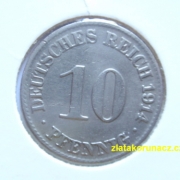 Německo - 10 Reich Pfennig 1914 D