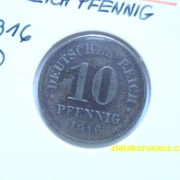 Německo - 10 Reich Pfennig 1916 D