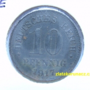 Německo - 10 Reich Pfennig 1917 E