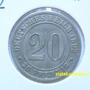 Německo - 20 Reich Pfennig 1892 A