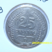 Německo - 25 Reich Pfennig 1909 D