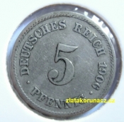Německo - 5 Reich Pfennig 1906 E