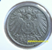 Německo - 5 Reich Pfennig 1906 F