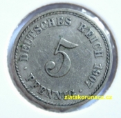 Německo - 5 Reich Pfennig 1907 A