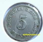 Německo - 5 Reich Pfennig 1909 D