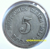 Německo - 5 Reich Pfennig 1911 D